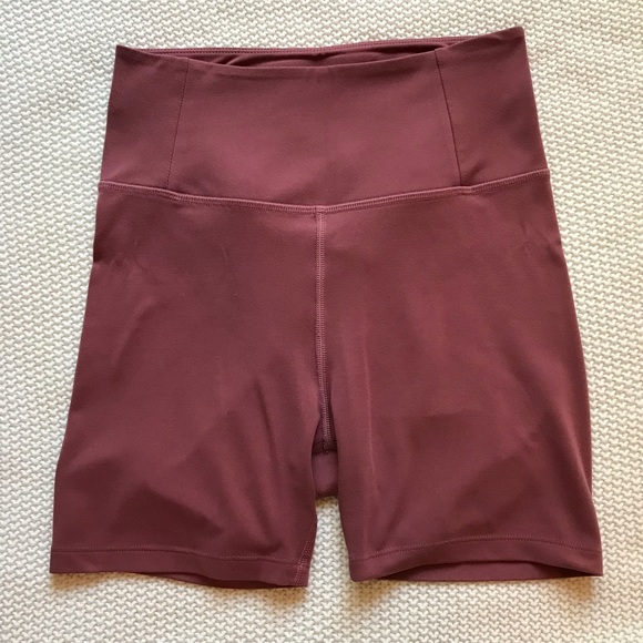 Girlfriend Collective FLOAT High-Rise Run Shorts in Fig (S) - Picture 6 of 9